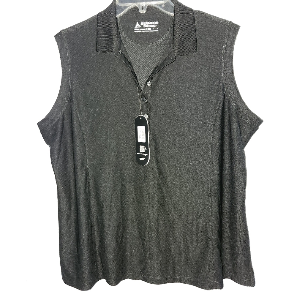 Bermuda Sands Polo sleeveles Golf XL Black NWT Michelle